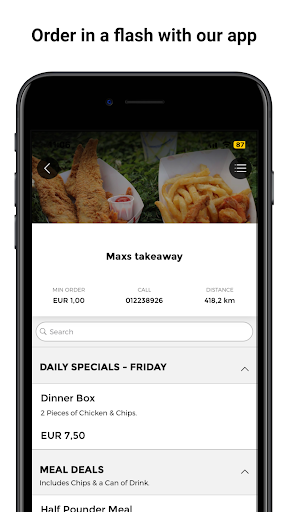 Android application Max´s Takeaway screenshort