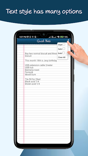 Quick note - One page note Screen 3