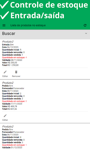 Android application Vendas, estoque e contas screenshort