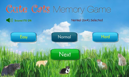 Android application Cute Cats Memory Game 2.0 screenshort