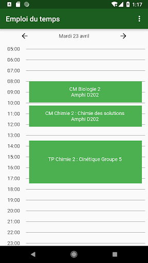 Android application EDT St Etienne screenshort