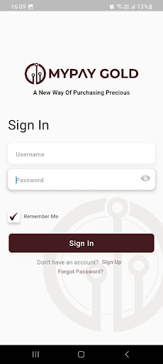 Android application MyPayGold screenshort
