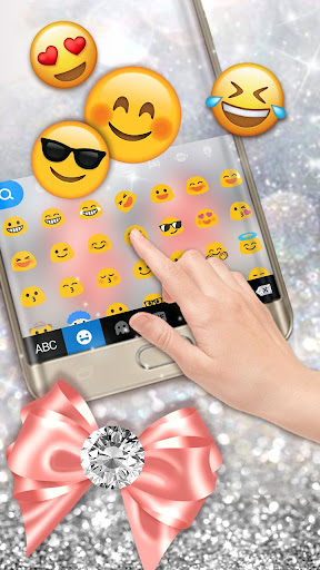Pink Diamond Bow Keyboard Them Screenshot 3 - AppWisp.com