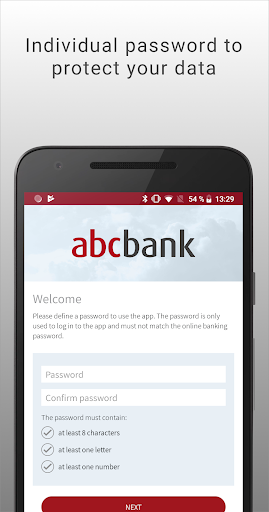 Android application abcbank PushTAN screenshort
