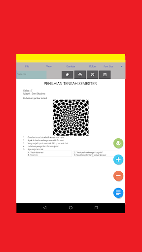 Android application Membuat Soal screenshort