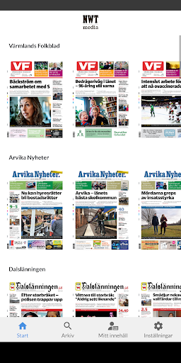 Android application NWT Media E-tidningar screenshort