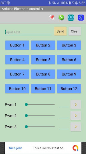 Android application Arduino Remote controller PWM screenshort