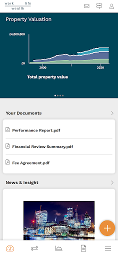 Android application Work Life Wealth Client Hub screenshort