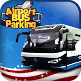 3D airport bus parking icon