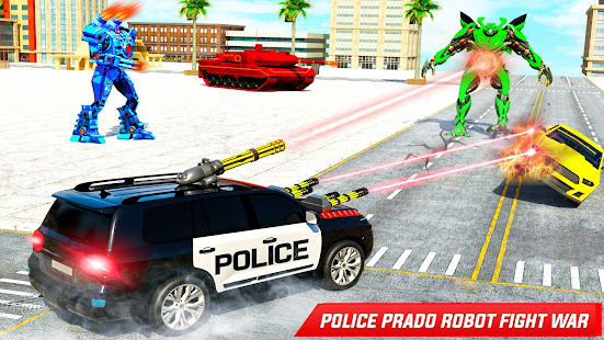 Flying Prado Helicopter Car Transform Robot Games screenshots 14
