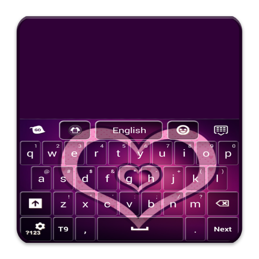 GO Keyboard Purple Hearts  Icon