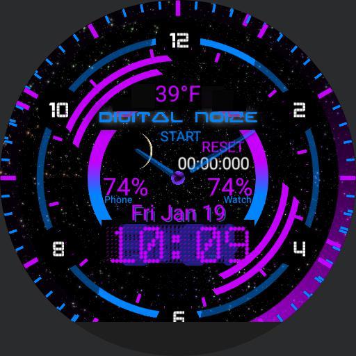 Digital Amethyst HUD Watch Fac