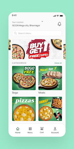 Android application Drizzles Pizza screenshort