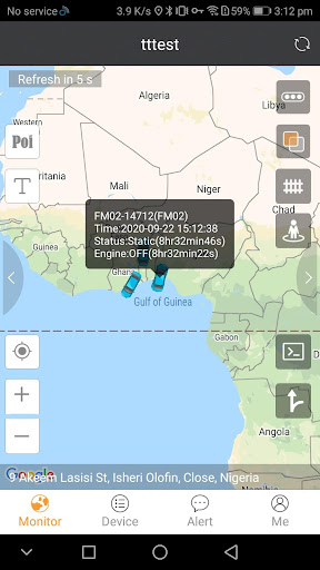 TROTRO Tracker Screen 2
