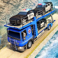 米国警察のオフロード車の輸送トラックの運転手
