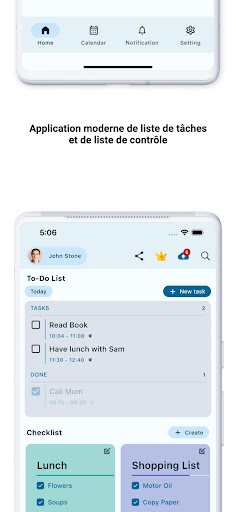Aperçu de l'application