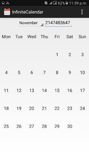 Infinite Calendar Screen 2