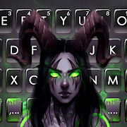 Neon Green Demon Keyboard Theme
