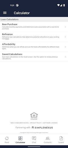 First Savings Mortgage Screen 2