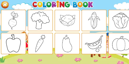 Vegetables Coloring Book