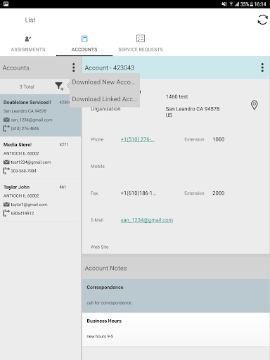 Screenshot of SAP CRM Service Manager