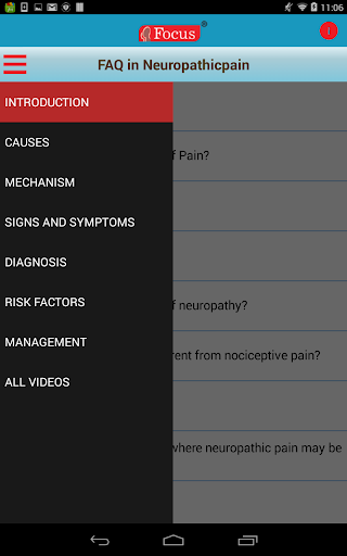 Android application FAQs in Neuropathic pain screenshort