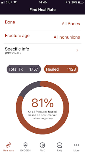 Android application EXOGEN Post-market Data App screenshort