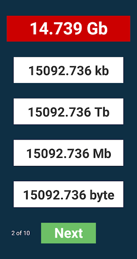 Byte conversion Screen 2