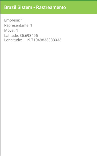 Android application Brazil Sistem - Rastreamento screenshort