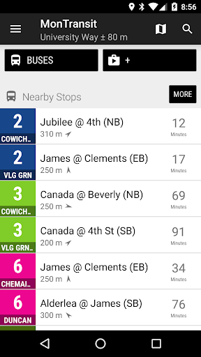 Android application Cowichan Valley TS Bus - MonT… screenshort