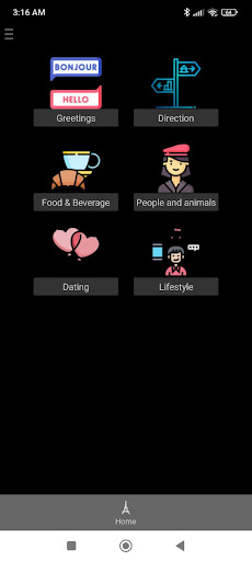 Android application Learn French Basics screenshort