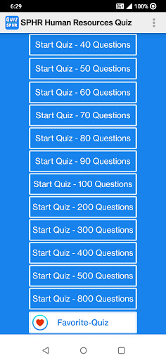 Android application SPHR Human Resources Exam screenshort