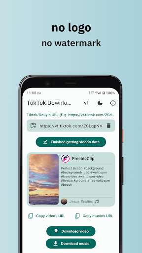 Android application TokTok Downloader screenshort