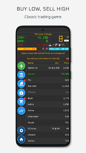 Android application Dope Wars (Weed Edition) Lite screenshort