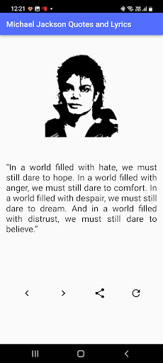 Android application Michael Jackson Quotes, Lyrics screenshort