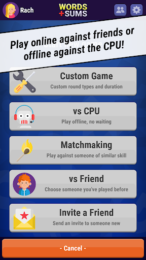 Android application Words and Sums screenshort