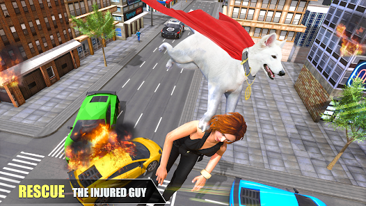 Flying Super Hero Dog Rescue  screenshots 1