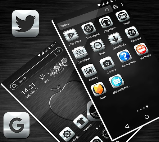 Android application Crystal Silver Launcher Theme screenshort