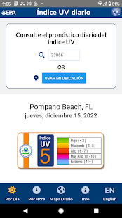 EPA's SunWise UV Index Screenshot