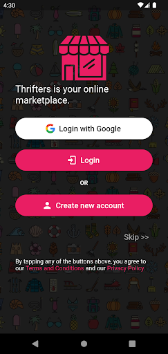 Android application Thrifters Marketplace screenshort