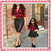 Moms and kids couple dress