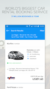 Rentalcars.com Car Rental App Screenshot