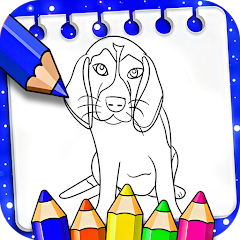 Dog coloring icon