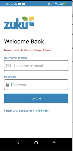 Android application zuku Sales Force screenshort
