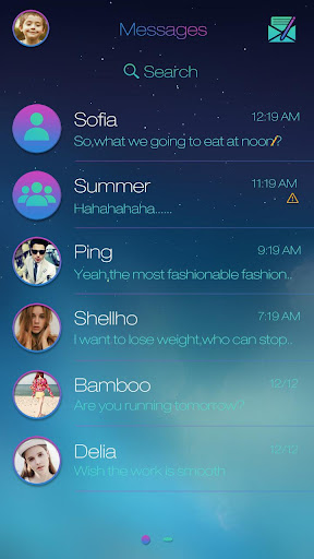 GO SMS LOVE NIGHT THEME Screen 3