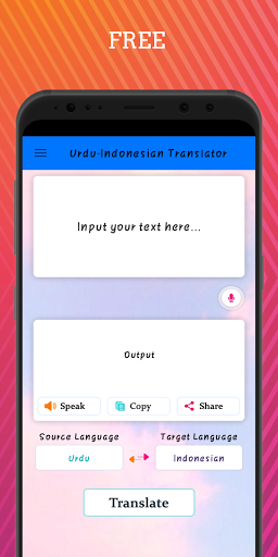 Android application Urdu - Indonesian Translator screenshort