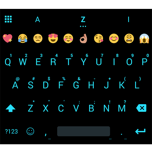Emoji Keyboard Flat Black Blue  Icon