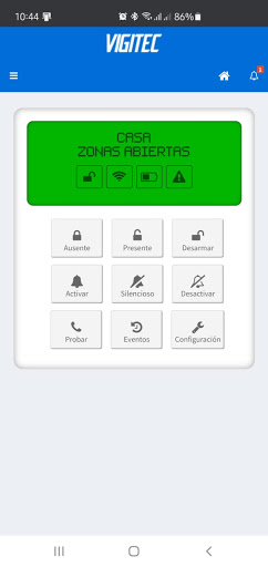 Android application Vigitec Alarma screenshort