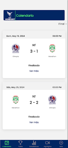Android application Liga Nacional de Honduras screenshort
