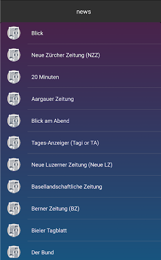 Switzerland Newspapers Screen 2